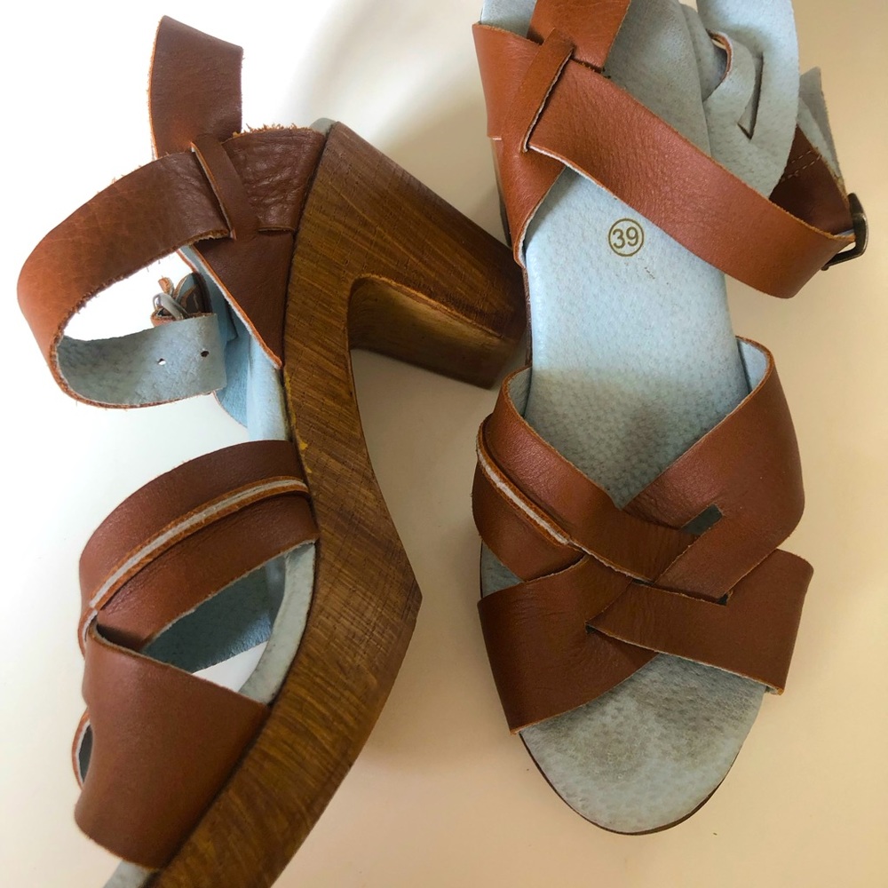Eric Michael Brown Leather Mules size EU 39